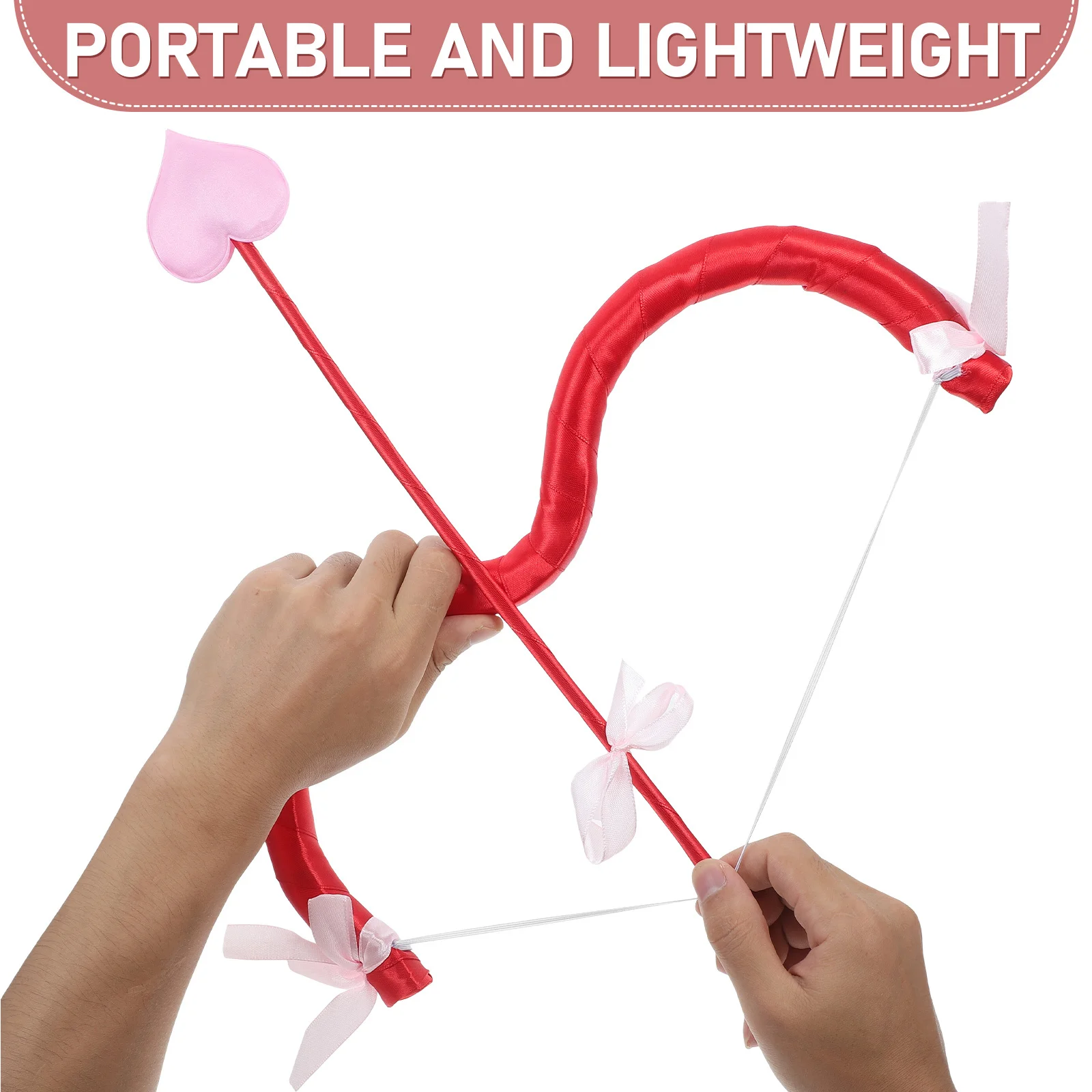 1 Set Amor-Bogen und Pfeil Requisit Romantisches Valentinstag-Kostümzubehör für Party Cosplay Fotoshooting Zubehör Stirnband