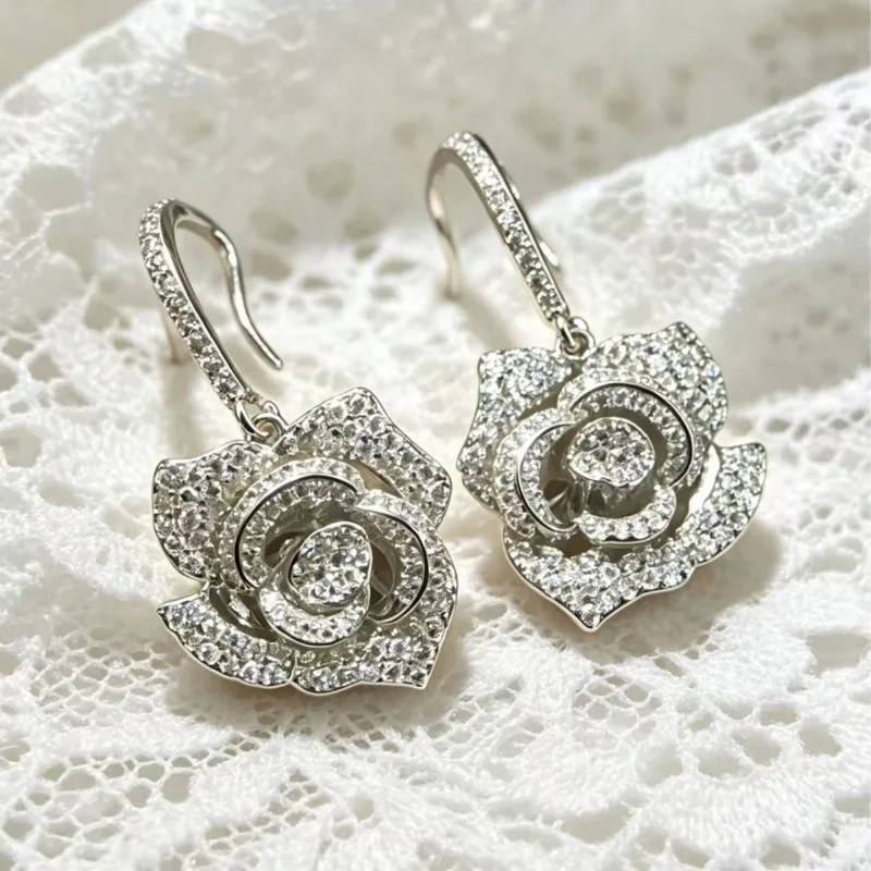 Rose Till Death Unswerving Ring Earrings Necklace Three-Piece Set