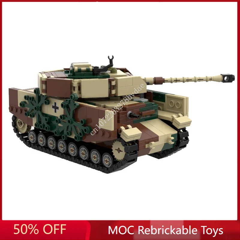 

628PCS MOC Military Weapons Panzer IV Ausf H Tank Armored Vehicle Model Building Blocks Bricks DIY Assembly Toys Birthday Gifts