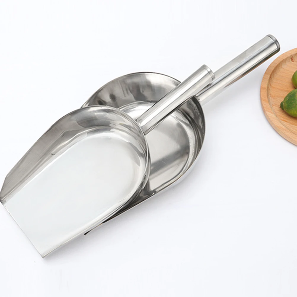 

1pcs Lightweight Ice Scoops Baking Flour Shovels Simple Ice Cube Scoops Stainless Steel Popcorn Scraper Multi-Use Ice Shovel