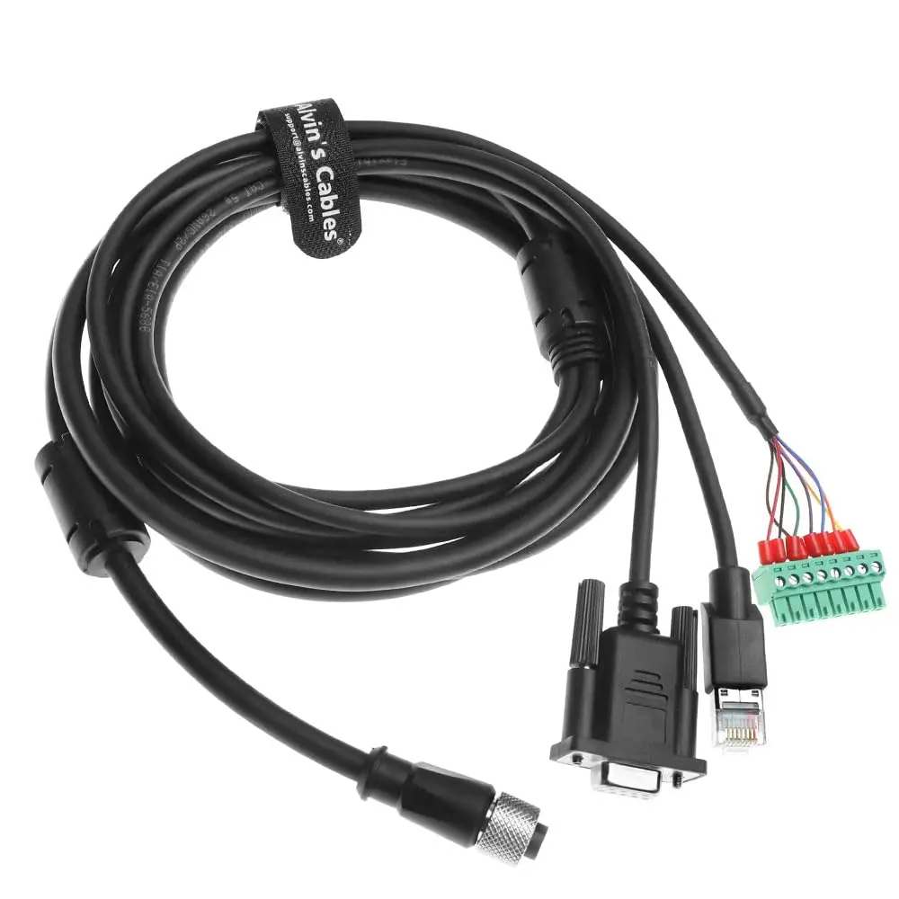 Alvin's Cables M12 A-Code 17 Pin Power Data Ethernet Cable for Hikrobot ID2000 ID3000 Barcode Readers, SC2000 SC3000 Vision Sens