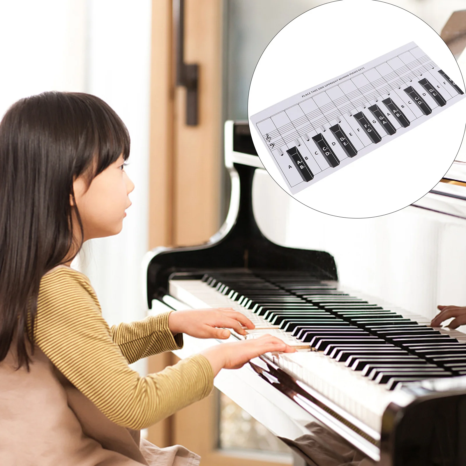 

88 Key Piano Keyboard Practice Paper Standard Key Ratio Finger Simulation Guide Teaching Aid Note Chart for Student Teaching and