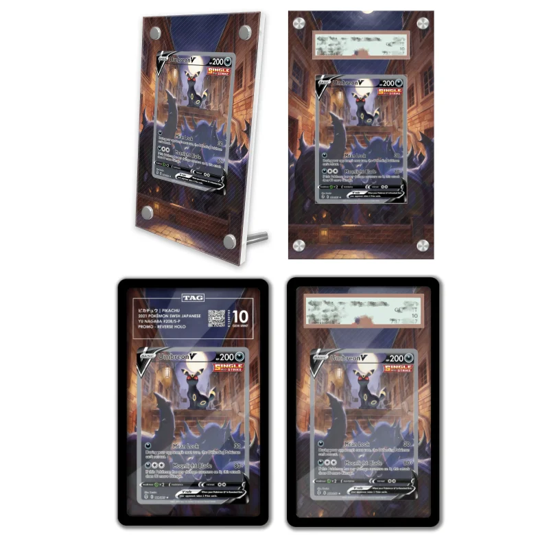 Étui de protection en acrylique pour figurine de jeu Pokémon Umbreon Evolving Skies, avec porte-clés, modèle de collection