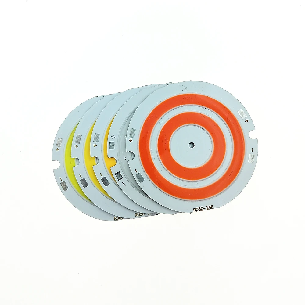 50mm Circular Light Panel 3.7V 2W LED White/Warm White/Neutral White/Red/Blue 3-4V Double Ring COB Light Panel Light Source