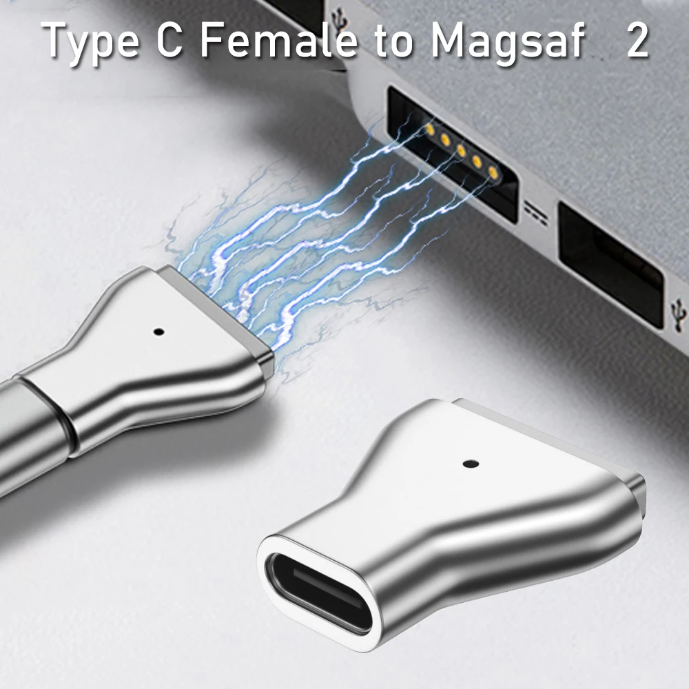 Magnetic USB C To Magsaf 2 Charging Adapter Pd Intelligent Charging Lndicator Quick Charge Adapter For MacBook Air/Pro 5A 20V