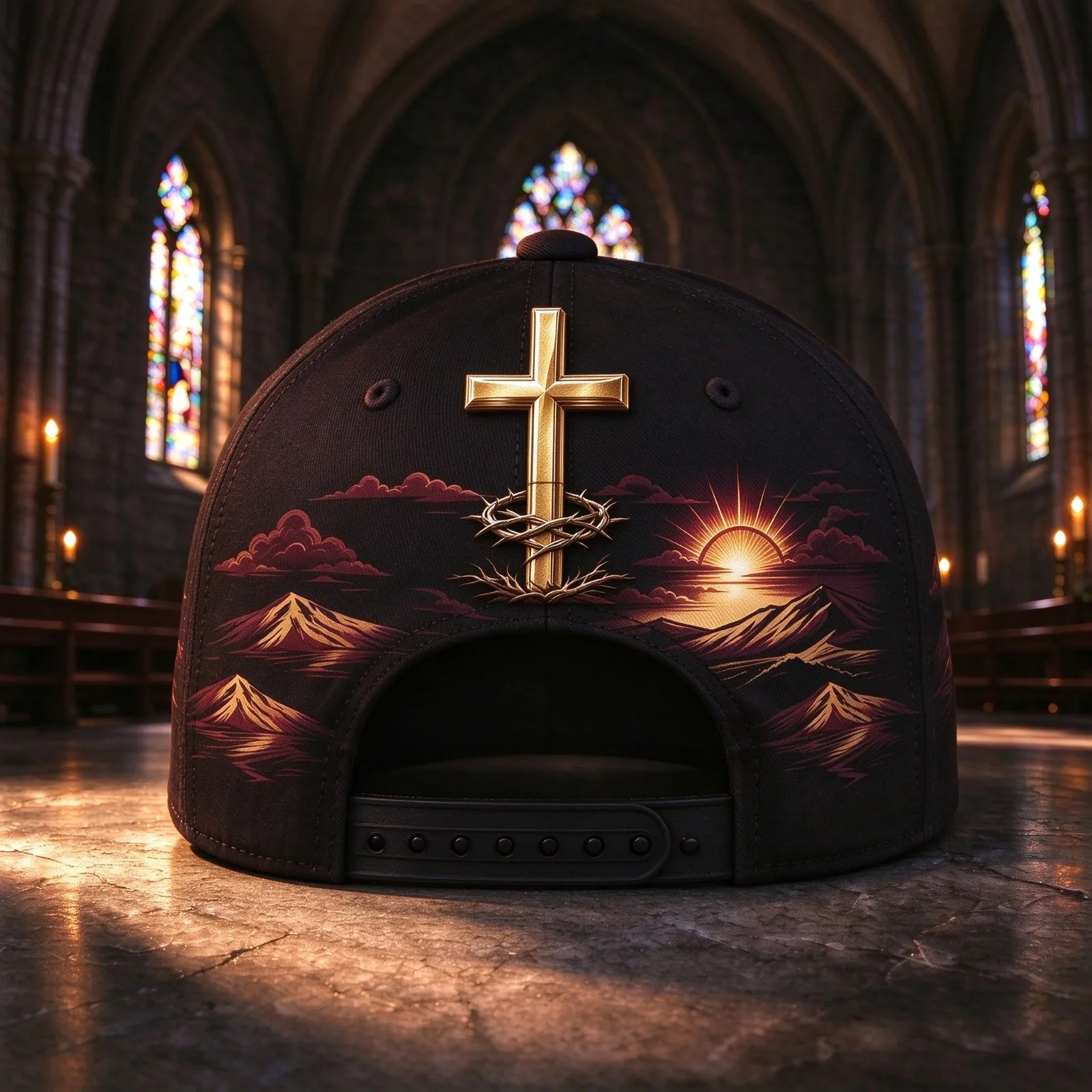 Customization Men' & Women' Faith Over Fear Christian Baseball Cap with Cross Print & God Bless Verse Suitable for Church