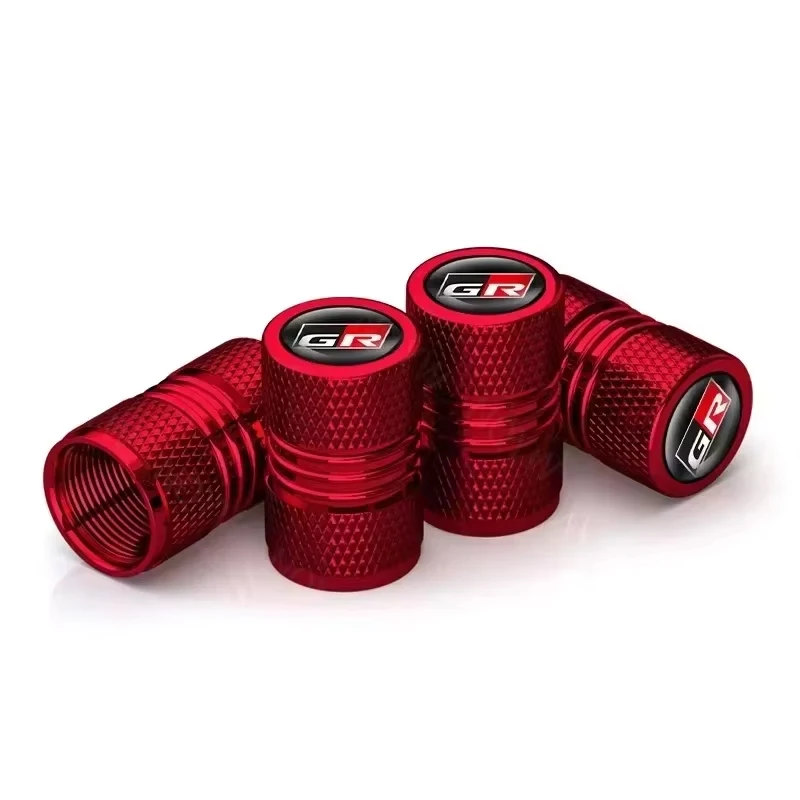 4Pcs Car Wheel Tire Valve Stem Caps Airtight Cover For Toyota GR Sport RAV4 C-HR Corolla Yaris Camry Prius Tyre Plug Accessories