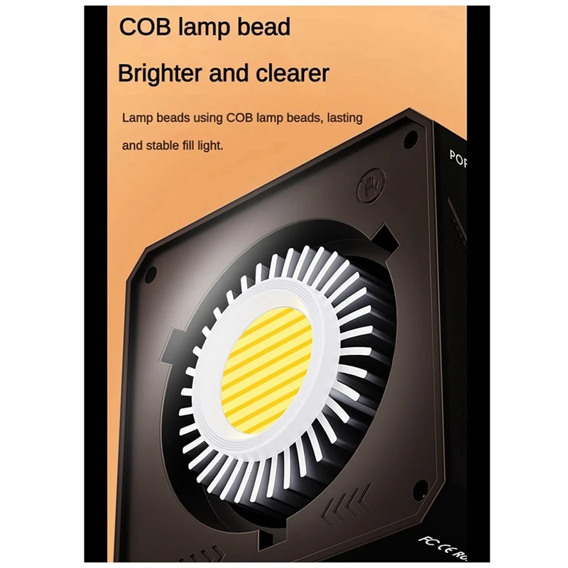 NEW 80W LED Video Light Bi-Color COB Photographic Studio Light 2500K-6500K 10000Mah For Video Livestreaming EU-PLUG