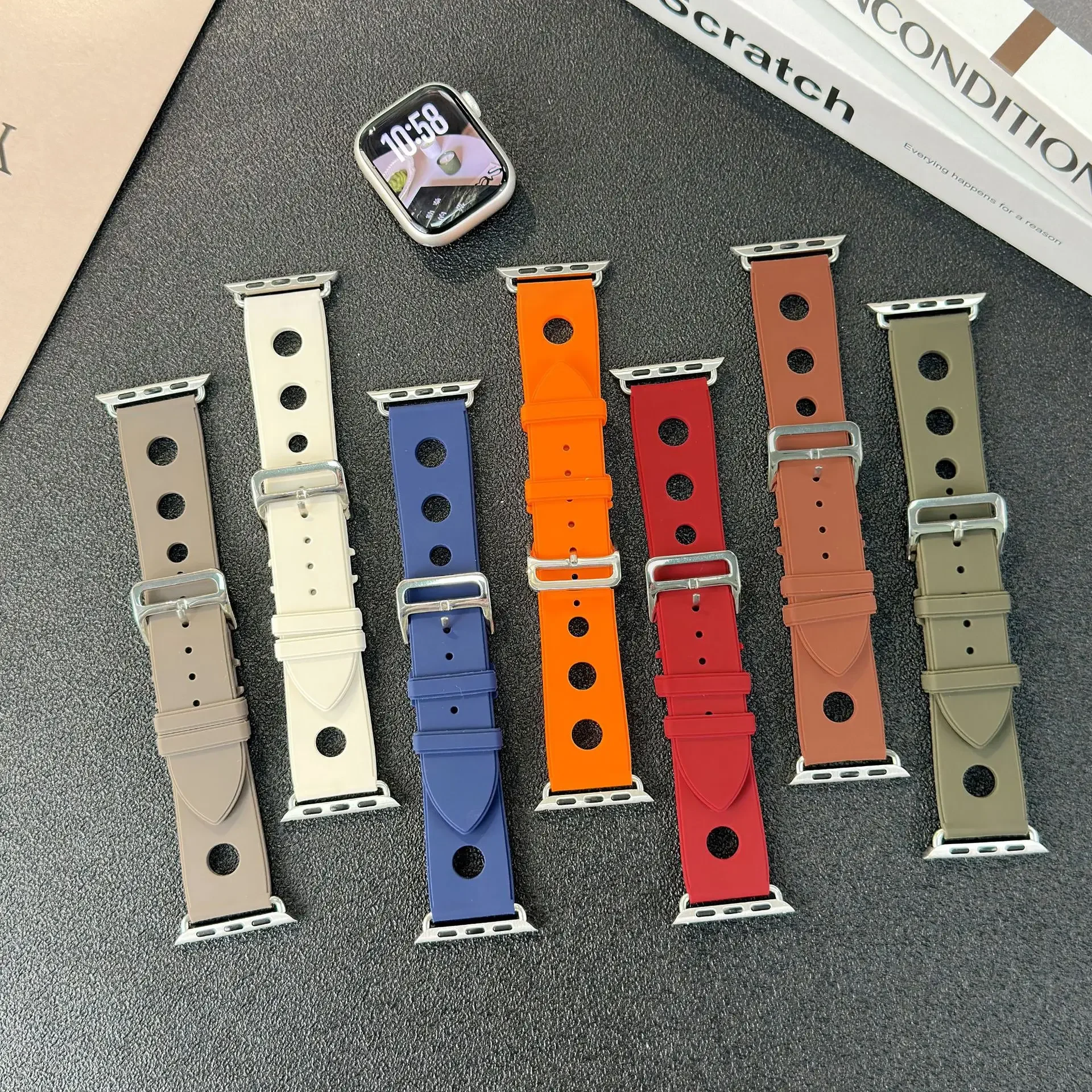 Soft Silicone Strap For Apple Watch Series 11 10 9 8 6 SE3 46mm 42mm 44mm 40mm 45mm Breathable Bracelet For iWatch Ultra3 2 49mm