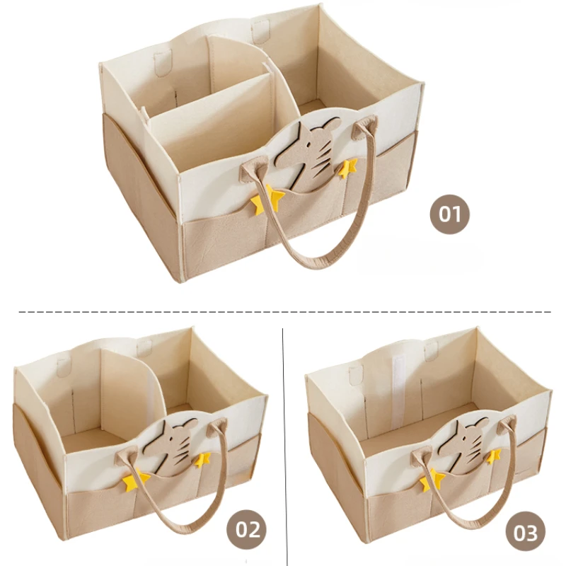 Unisex Cute Nursery Infant Gifts Storage Changing Gifts Storage Basket Baby Cartoon Large Storage Basket Diapers Picnic Bags