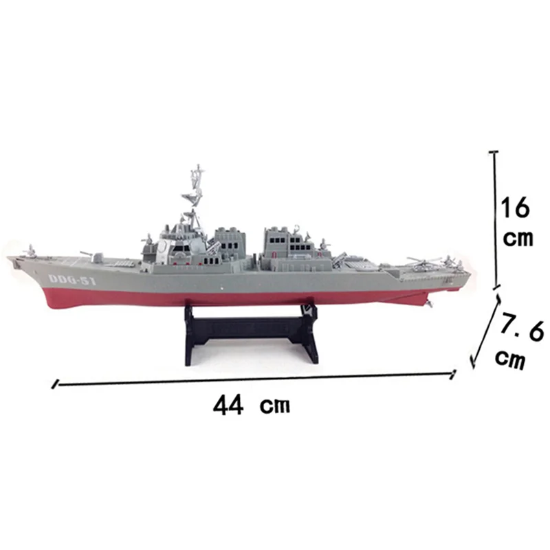 Modelo de barco destructor de misiles guiado 3X estático con soporte de exhibición modelo de buque de guerra DIY educativo