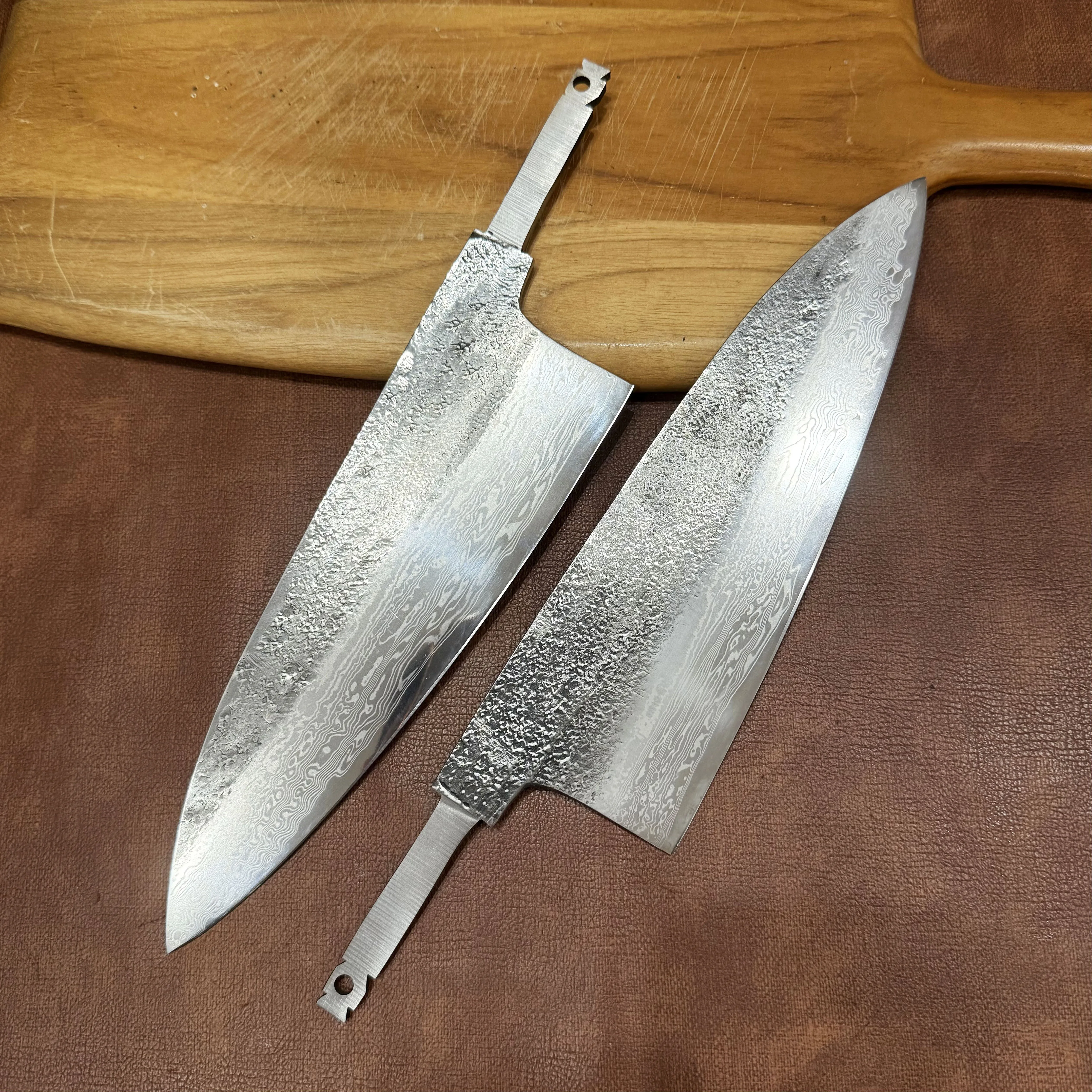 

8,3-дюймовый нож Deba с двусторонним лезвием, ручная работа, дамасский порошок, стальной сердечник, нож для нарезки сашими, кухонный нож без ручки