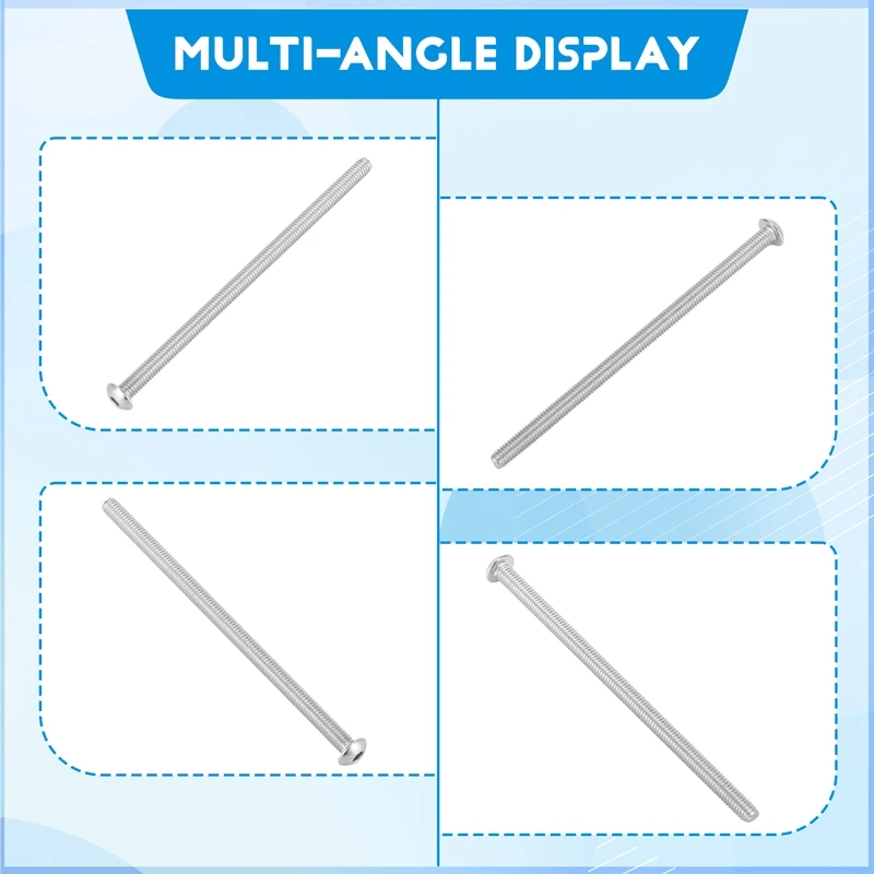 New Stainless Steel Button Head Screw, Hex Socket Bolts Type:M4 / 4Mm Bolt Size:M4 X 80Mm Your Pack Quantity:10