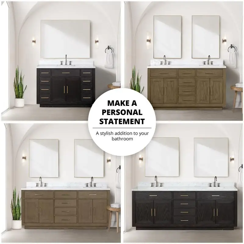 Vaidade única de carvalho cinza de 48" para banheiro, profundidade de 22", design elegante e funcional