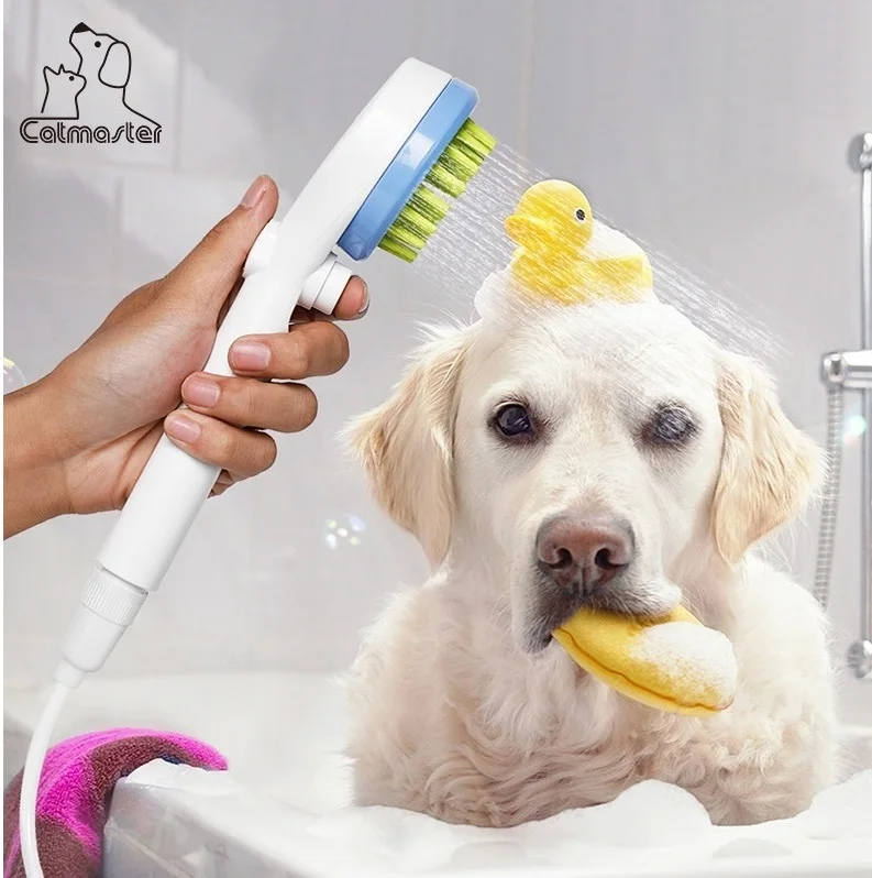 Dog Cat Puppy Bath Brush Pet Massage Shower Brush Comb Head Massaging Brush Shower Sprayer