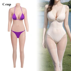 KUMIHO C Cup Silicone Bodysuit Crossdresser Breast Form Transgender Cosplay Artificial Vagina for Men Full Silicon Bodysuit