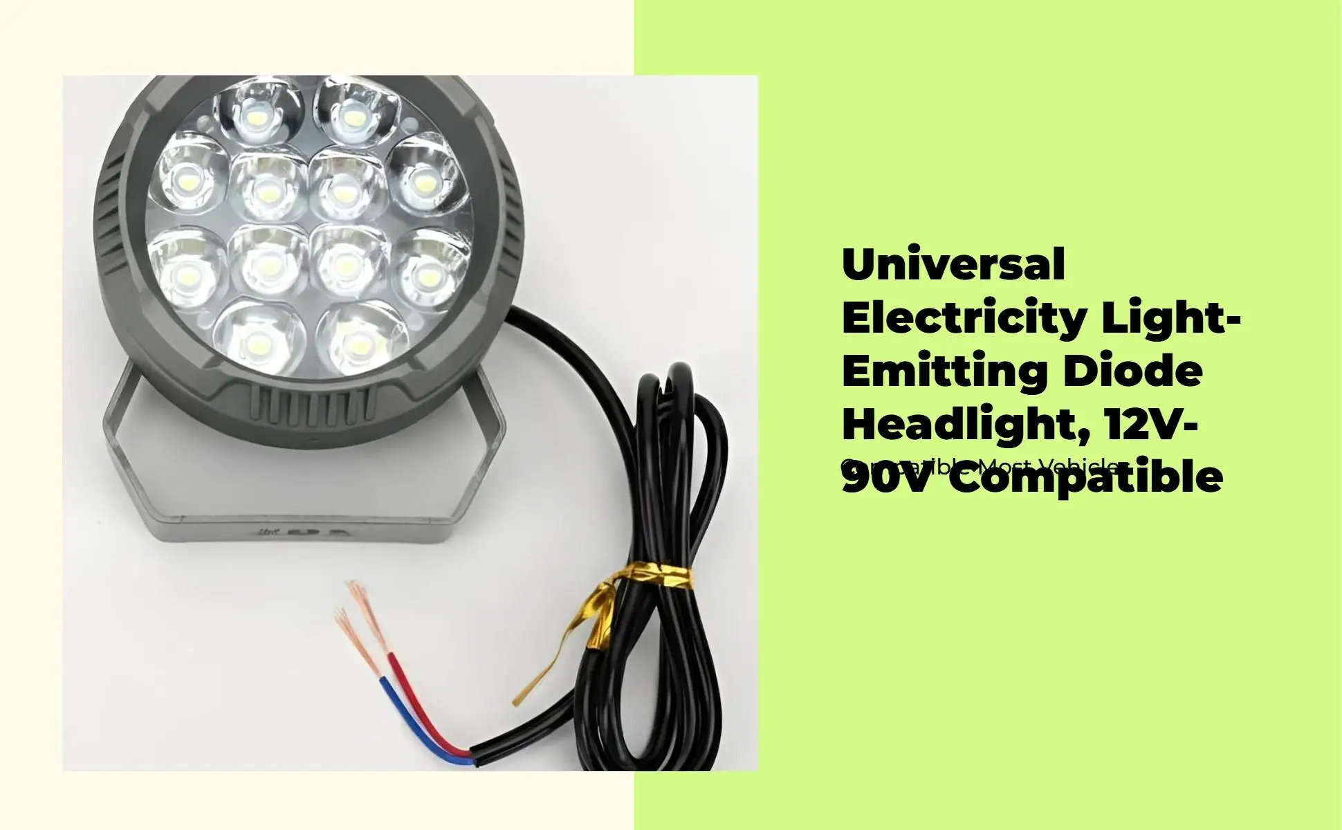 Motorcycle LED Light High Brightness Headlight IP67 Waterproof Driving Lamp for Night Ride Rain Fog Safety