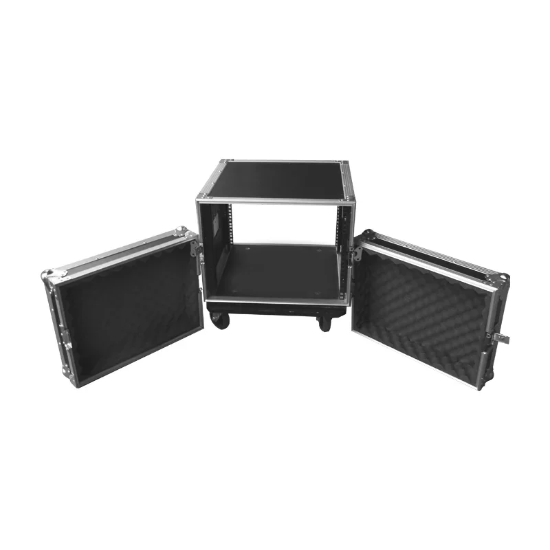 Czarny kolor 16U Rack Case z 4 kółkami/16u Amp Rack Case / Road Ready Flight Cases