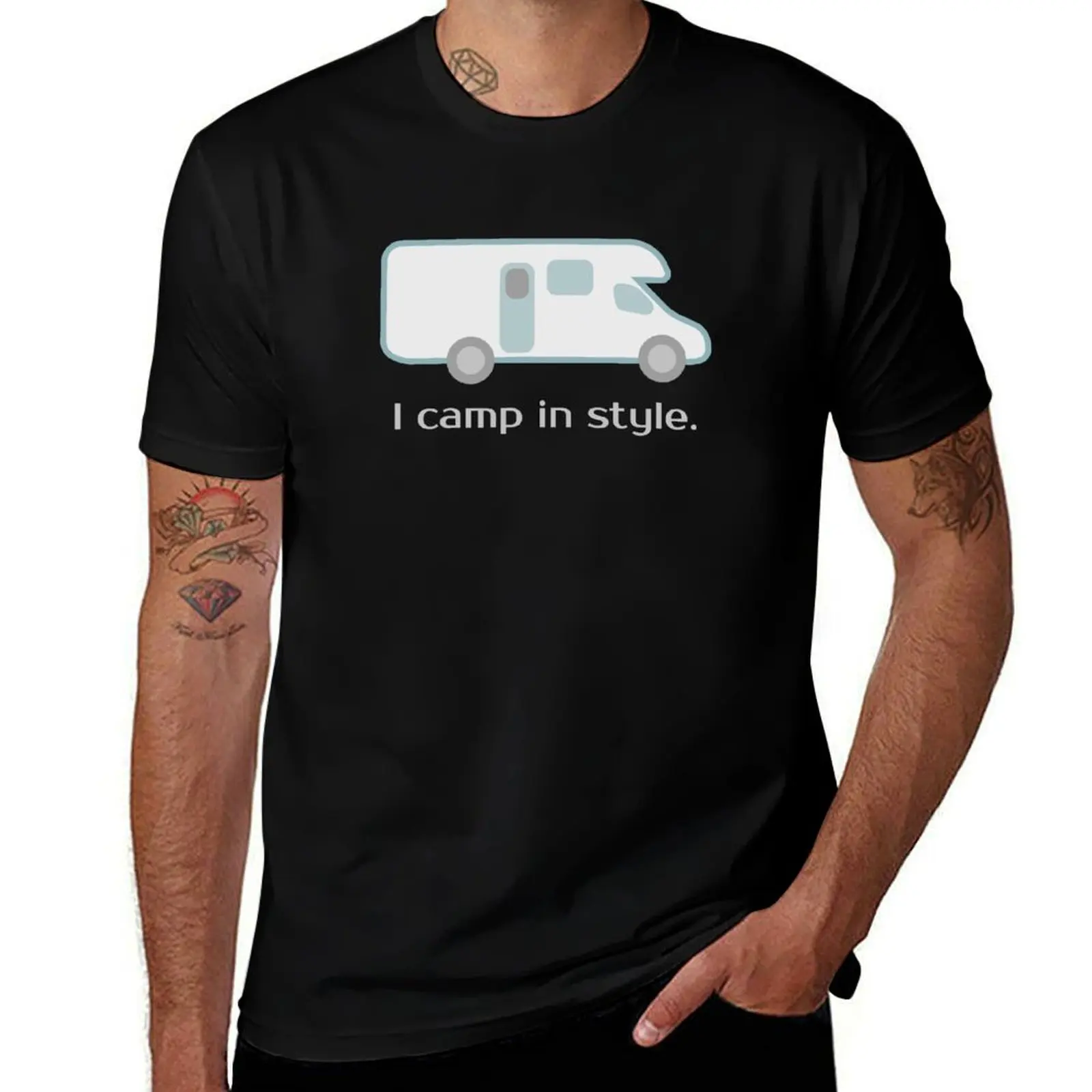 

I Camp In Style, Class C Motorhome T-Shirt summer shirt man clothes gifts for boyfriend anime shirts men
