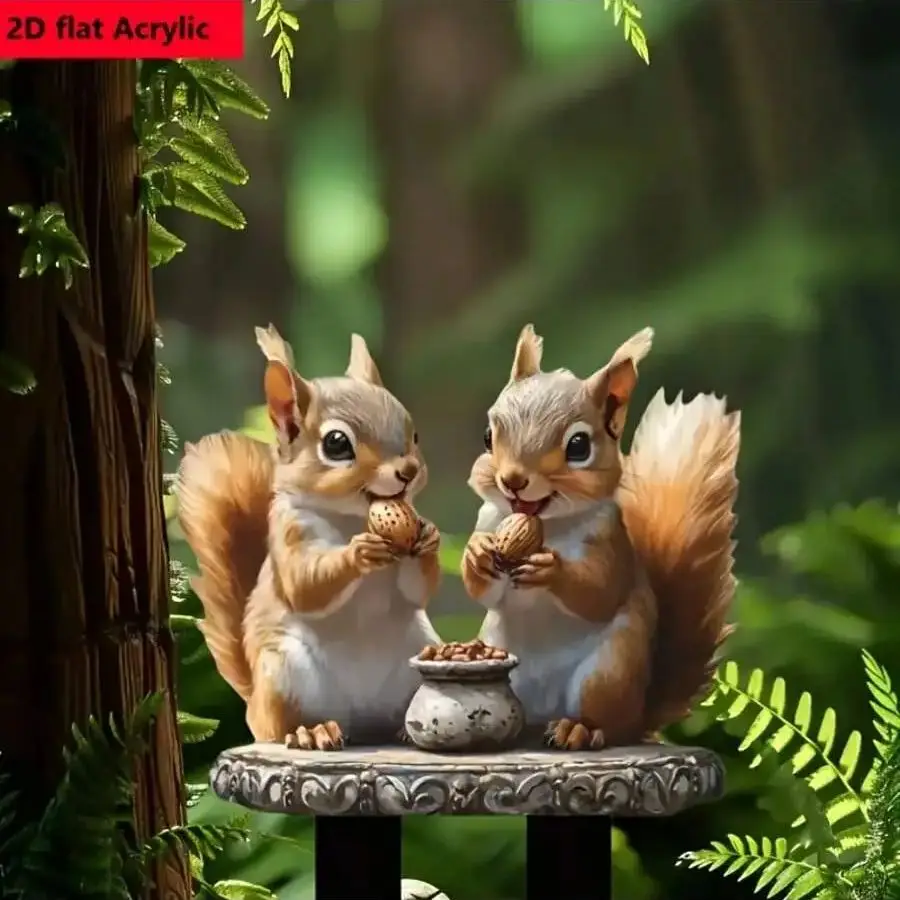 1 Stück Klassische Gartendekoration im Bohemian-Stil: Eichhörnchen-Tierfigur für Außenbereich, Geeignet für Rasen- und Parkdekoration – Bild 5