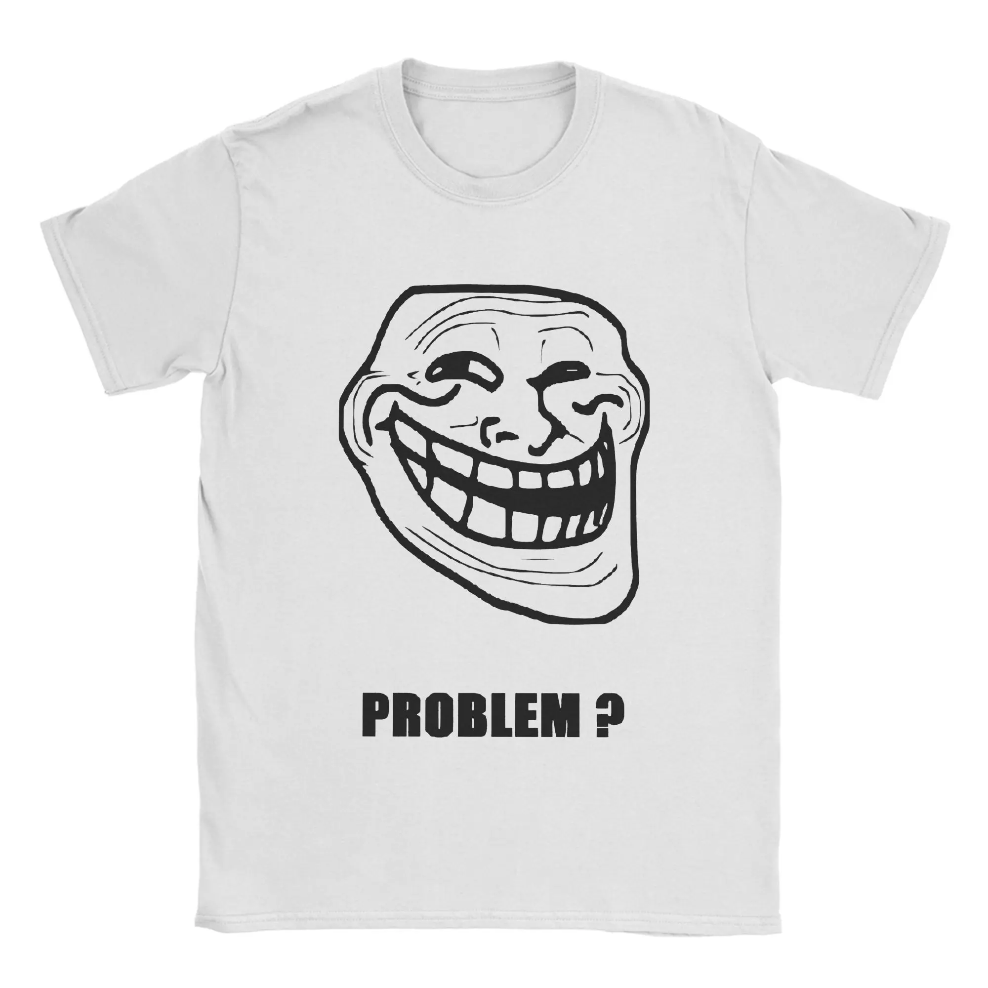 Cool Problem? Troll Face Memes Comic T-Shirts for Men Crewneck Cotton T Shirts Funny Humor Short Sleeve Tees Summer merch