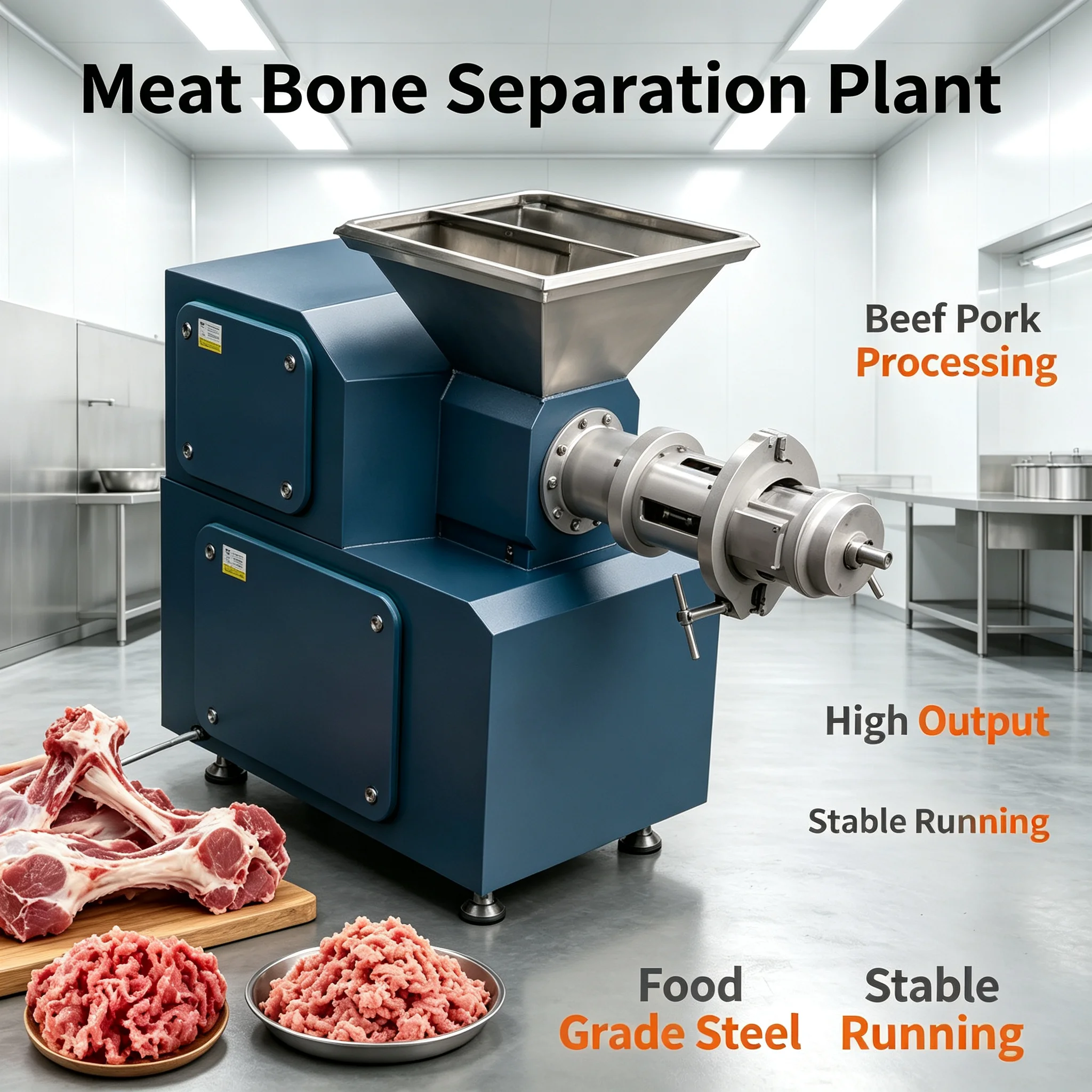 Meat Bone Separator Easy Clean Commercial Poultry Bone Remover Food Processing Use Customized