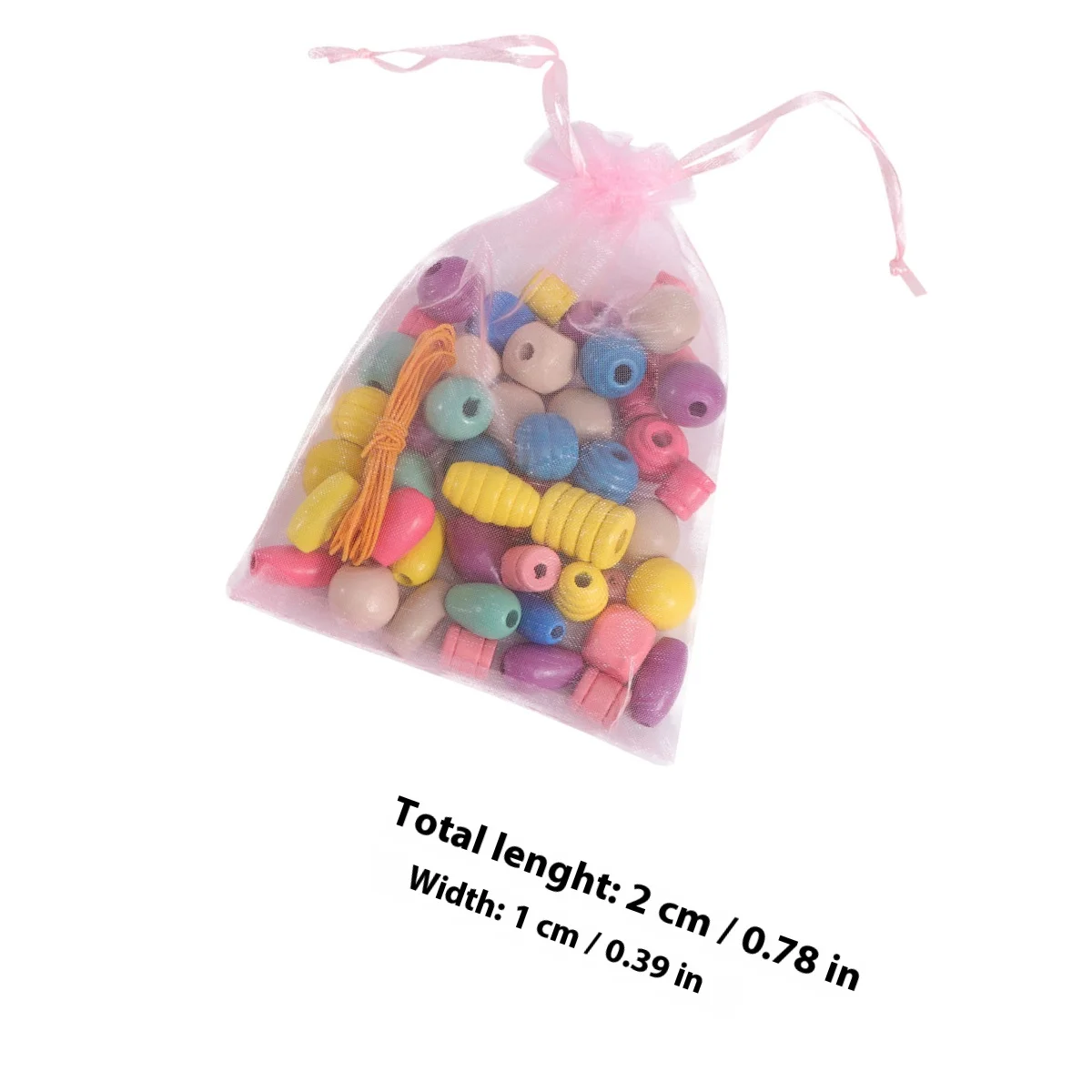 1팩 나무 구슬 모음 - DIY 어린이 지적 발달 활동 학습 도구용 친환경 스트링 구슬