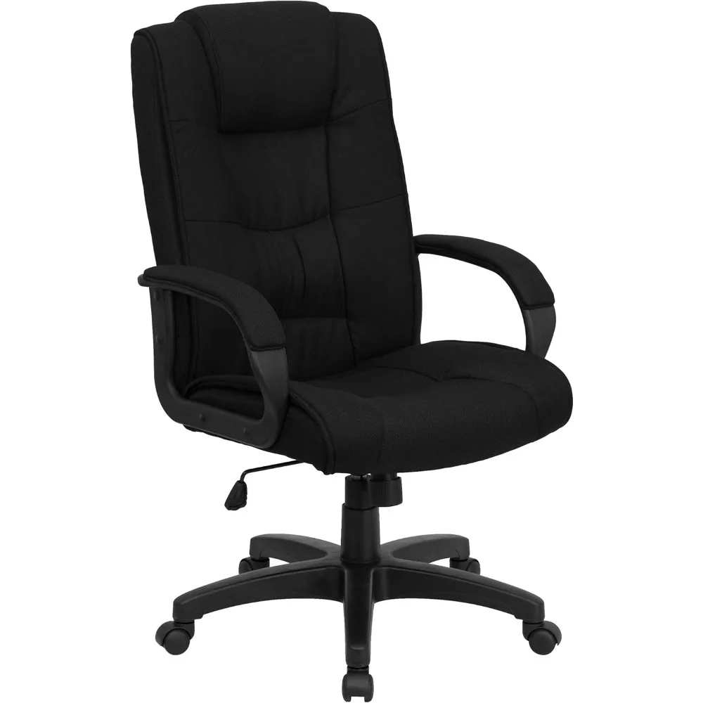 

Jessica High Back Black Fabric Executive Swivel Office Chair with Arms