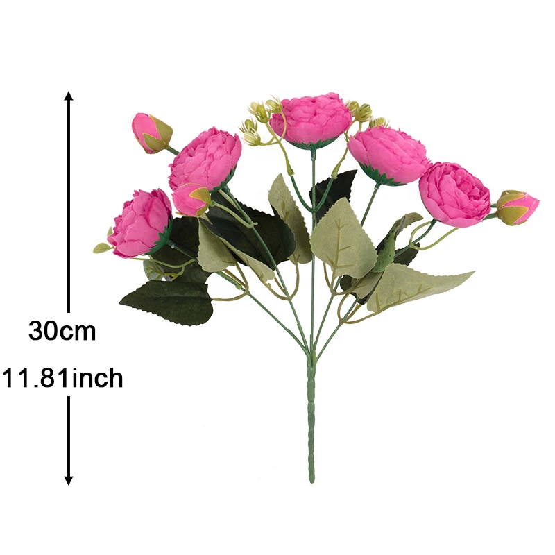 30 سنتيمتر الزهور الاصطناعية الحرير الفاوانيا عالية الجودة العروس باقة الزفاف المنزل حفلة غرفة الجدول الديكور DIY بها بنفسك هدية اكسسوارات #5