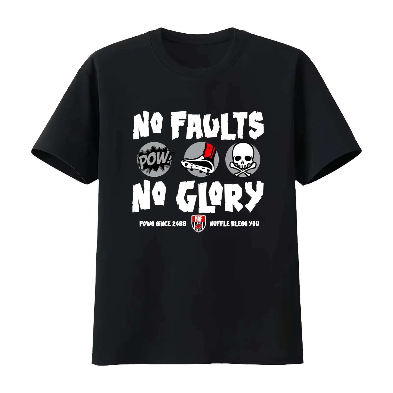 No Faults No Glory T-Shirt Summer Casual Cotton Tee Oversized Streetwear Tops Vintage Graphic Print Loose Fit Short Sleeve