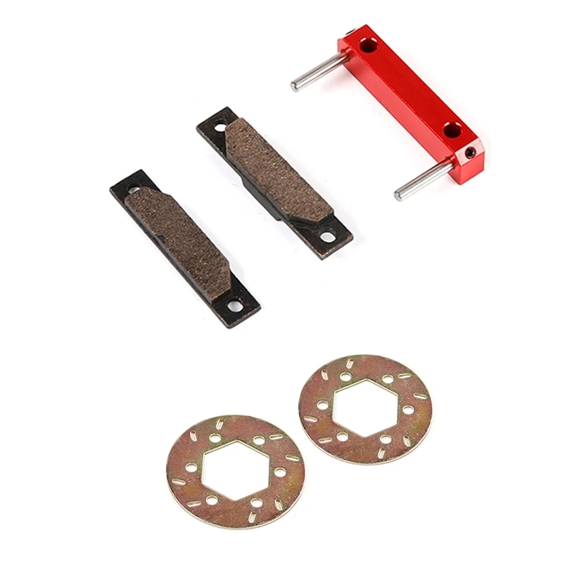 2 Set RC Car Part: 1 Set CNC Alloy Brake Pad Set Orange & 1 Set Brake Disc