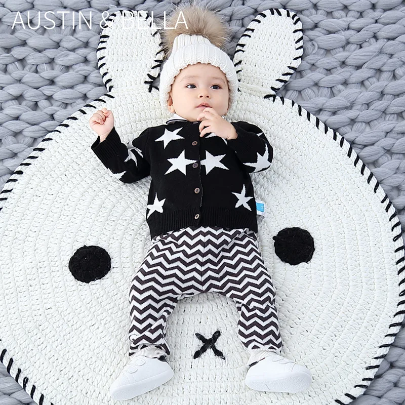 Baby Autumn and Winter Knitted Cardigan Star Sweater Coat Infant Ins Baby Autumn Knitted Cardigan Baby Sweater Coat 2024 NEW