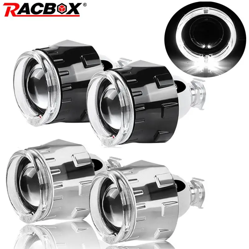 Universal 2.5 Inch LED Bi-Xenon Projector Lens H4 H7 Halo Retrofit