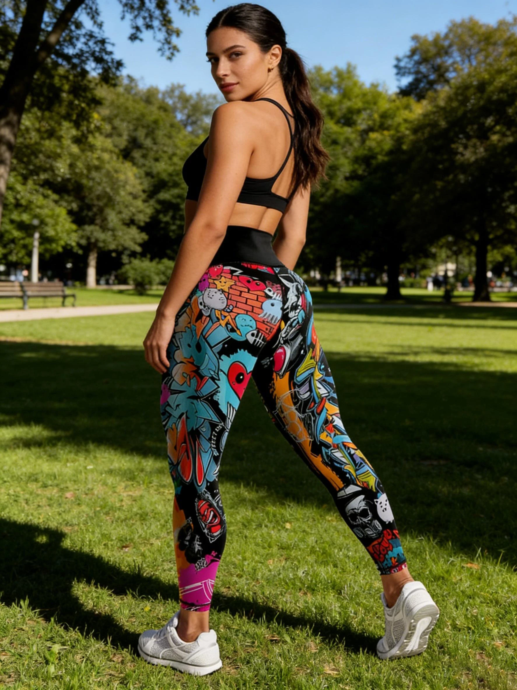 ZJLNA Yoga Pants: Spring/Summer Collection, Fun Prints, Slimming and Shaping, Women's Leggings, Ideal for Running and Tennis