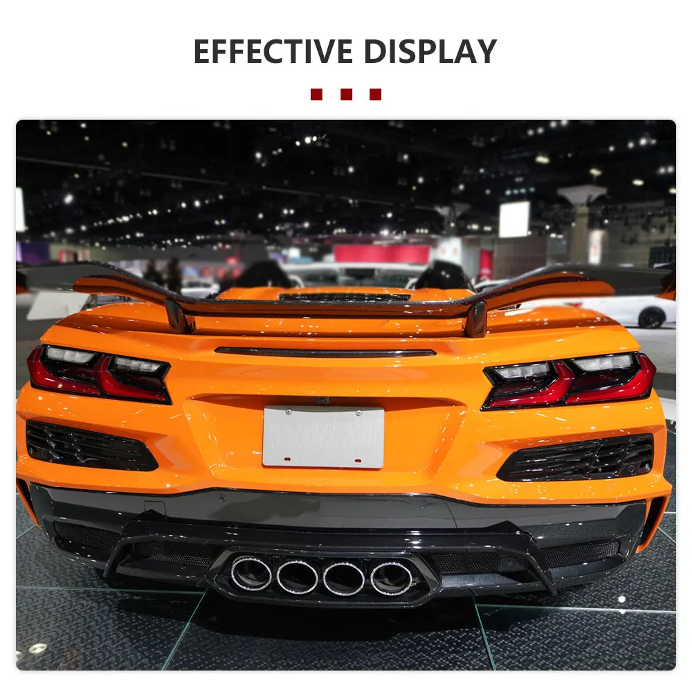 2PCS Rear Bumper Diffuser Spoiler Decoration Trim For Chevrolet Corvette C8 Z06 Coupe 2023 Carbon Fiber Car Rear Diffuser Lip
