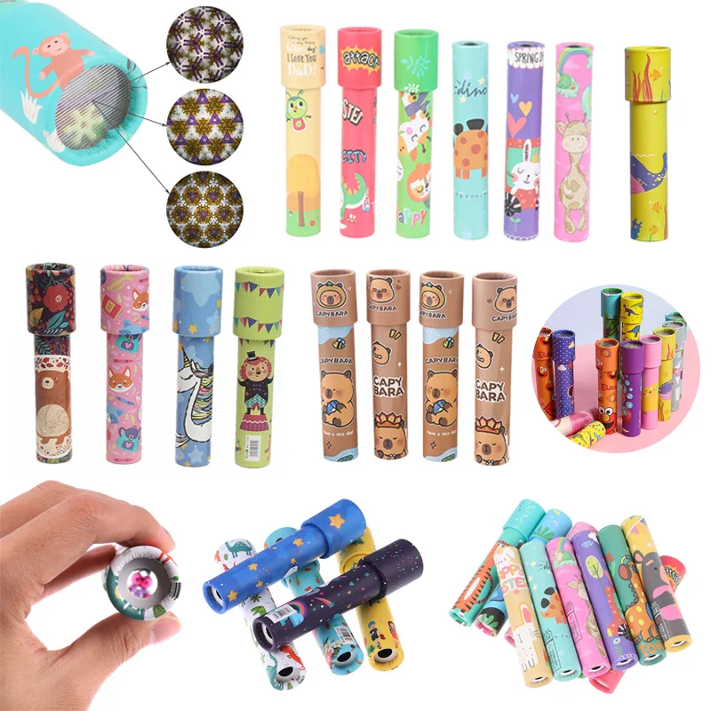 Cartoon Cute Piggy Kaleidoscope Classic Educational Toys Changeable Multi-prism Telescope Kaleidoscopes Autism Kids Puzzle Toy