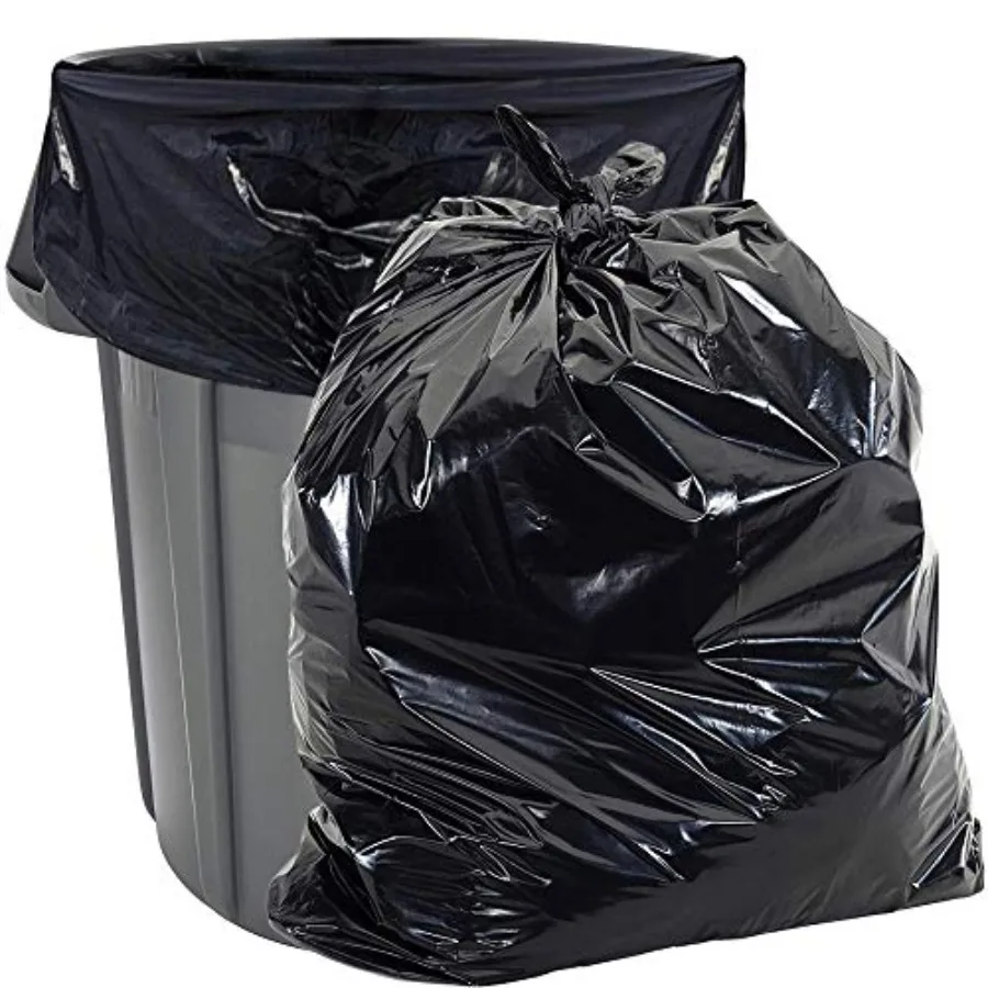 

Heavy Duty 55 Gallon Trash Bags - Value 50 Pack - 1.5 MIL Equivalent Industrial Strength Plastic for 50-55 Gal Cans - Fits Tote