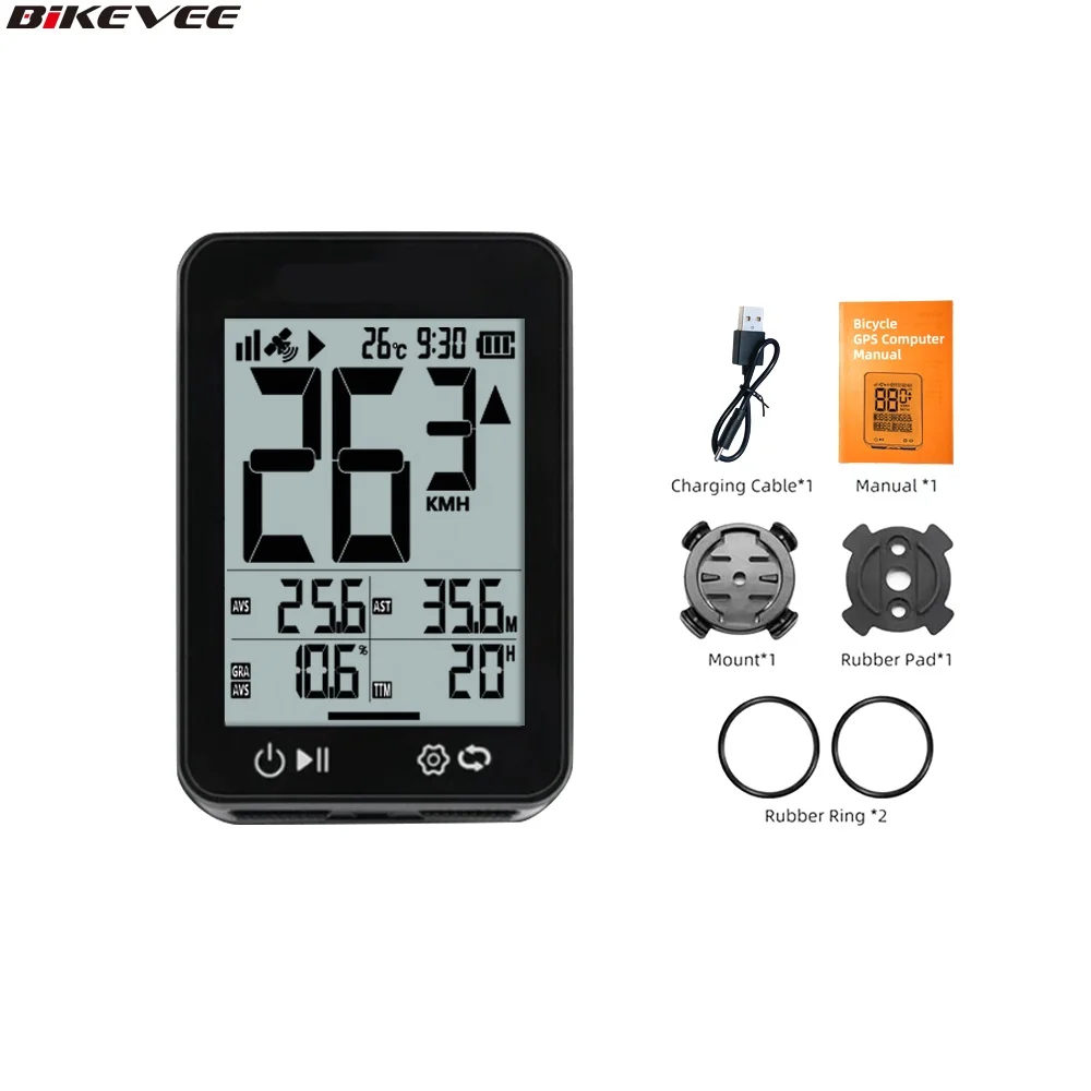 2.4 LCD Screen Wireless GPS Bike Computer MTB Road Bicycle Computer Speedometer Odometer with Auto Start/Stop/Backlight