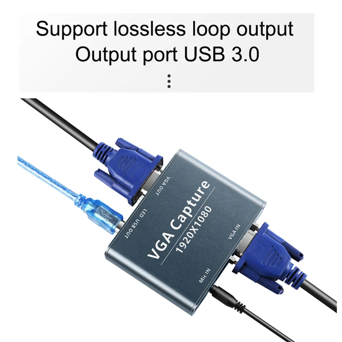 VGA Compatible for Android, and Linux System VGA to USB Capture 1080P Audio and Video Capture VGA Input