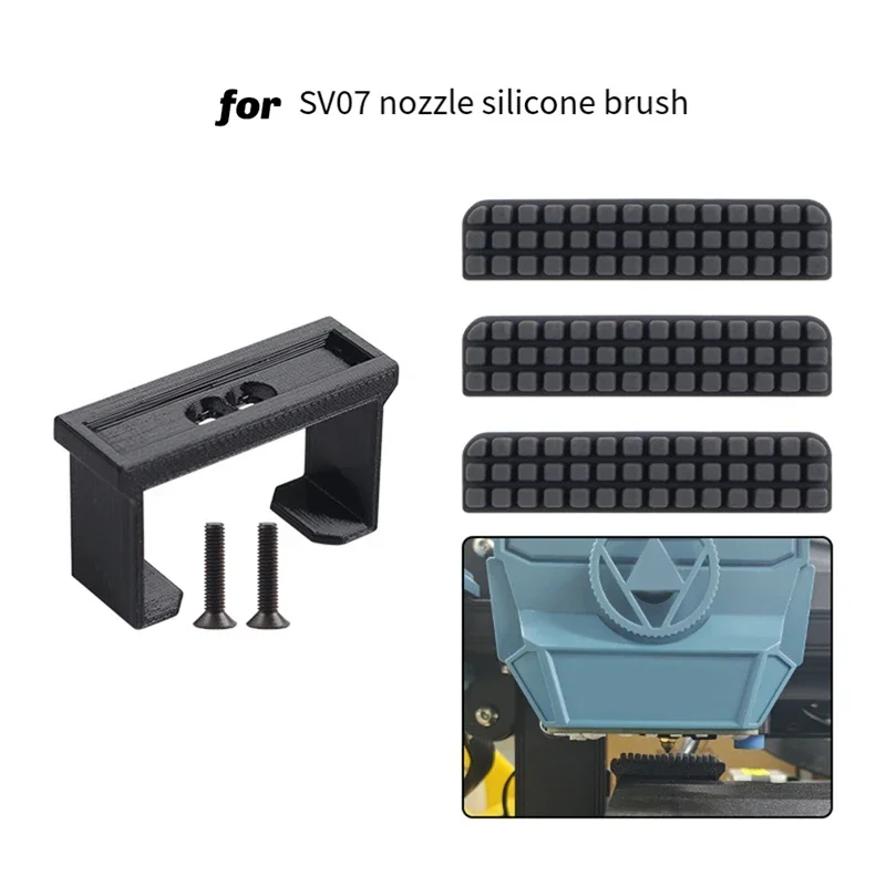 

3D Printer Nozzle SV07 Nozzle Wiper Silicone Brush Cleaner Tool Efficient Cleaning For SV07 3D Printer Accessories