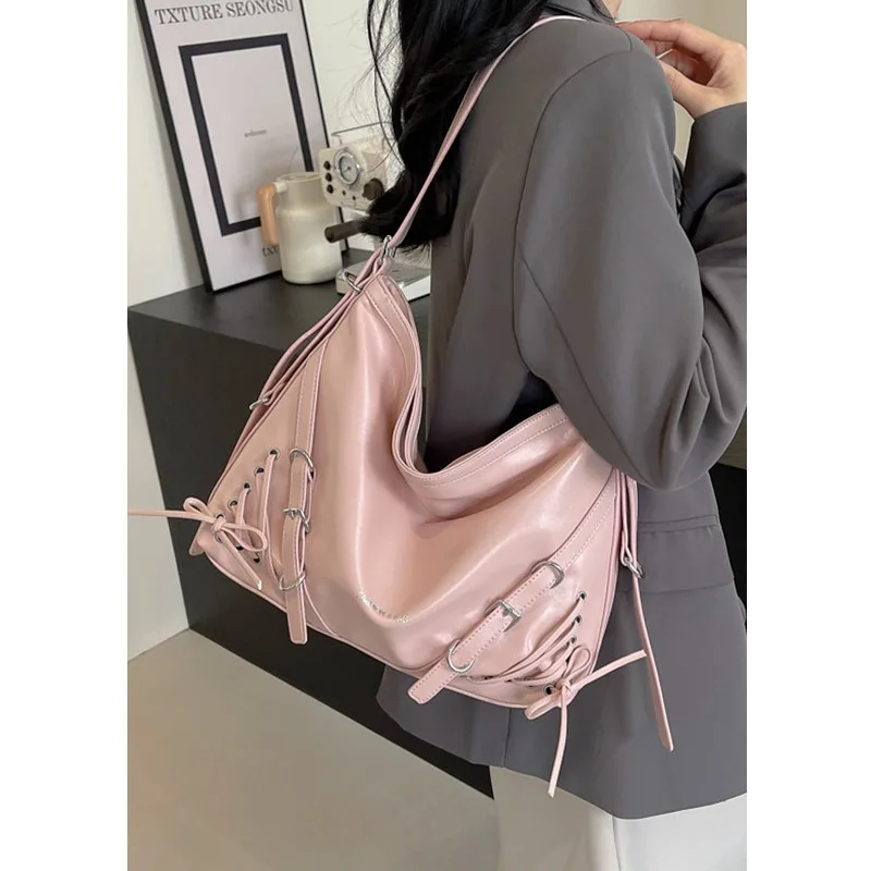 2024 Fashion Trend Large Capacity Black Handbag Luxury Designer Shoulder Bag for Women High Quality PU Leather Crossbody Bag