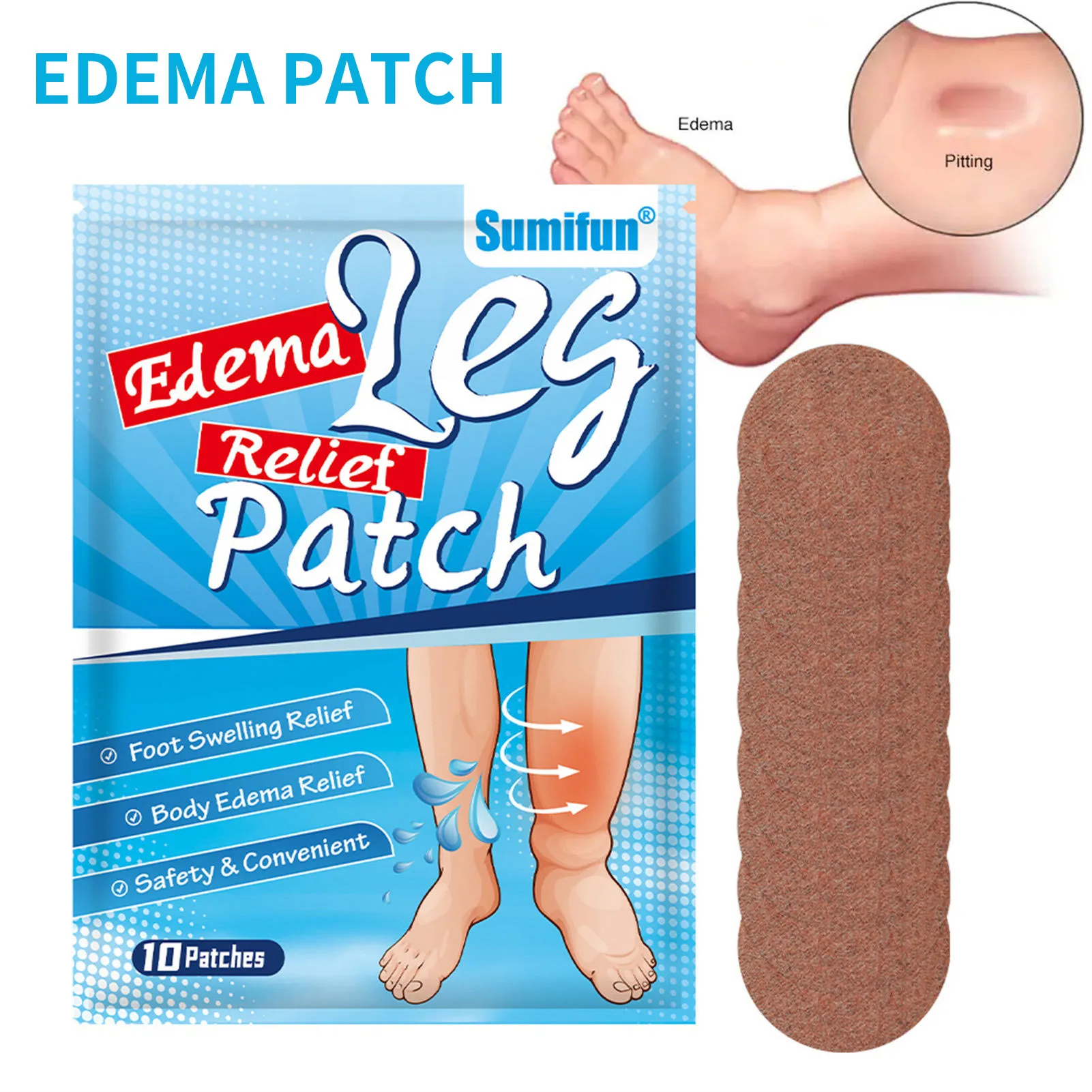 10pcs Body Edema Relief Patches Promote Feet Leg Blood Circulation Stickers for Body Care Healthy Accessory