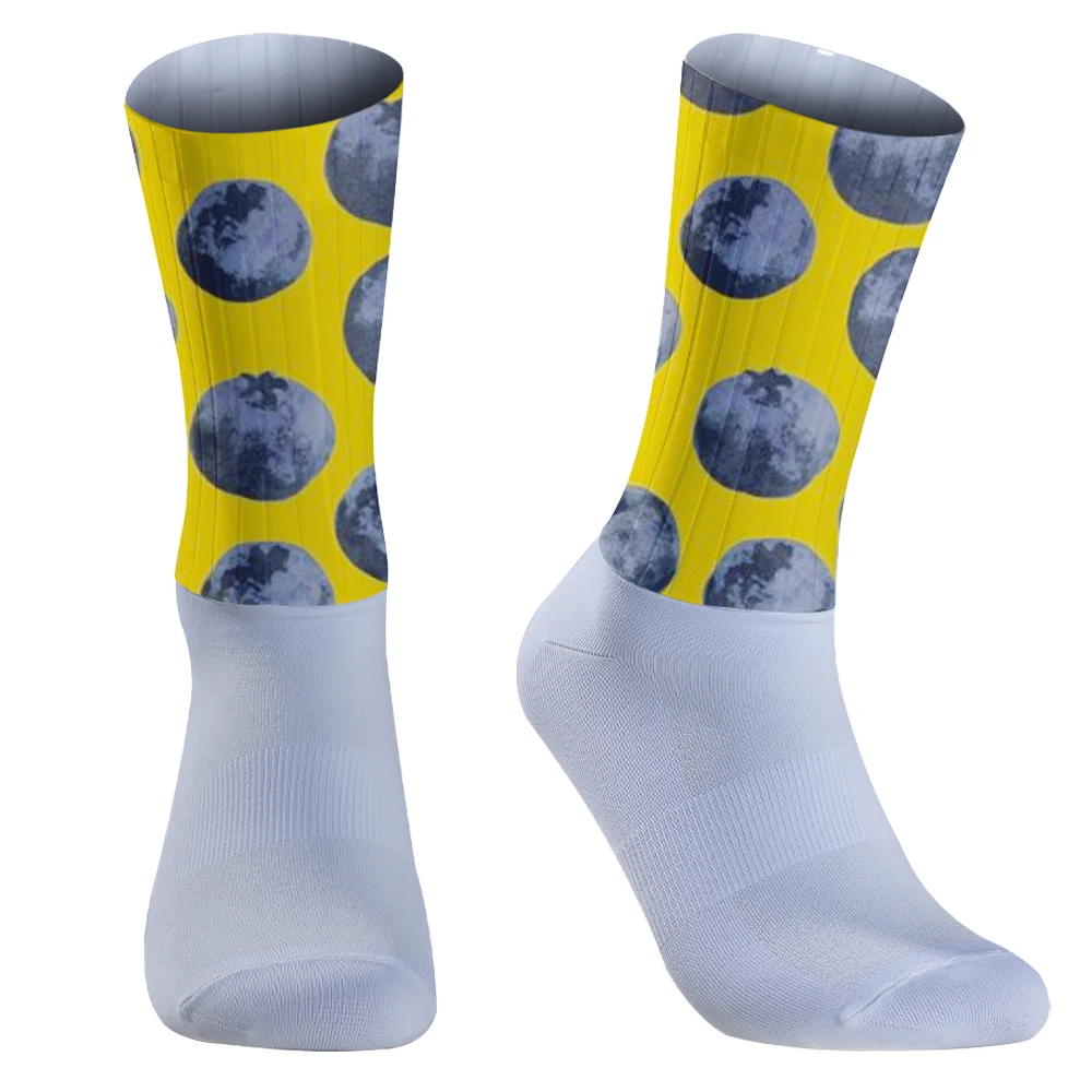 Calcetines de silicona antideslizantes para hombre, medias aerodinámicas para ciclismo, correr y bicicleta, novedad de verano