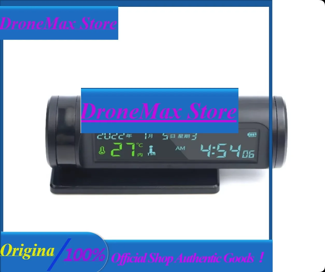 DroMaCar Digital Clock With Temperature Display, 360° Rotatable Dashboard Clock With Fatigue Alert & Easy Battery Power