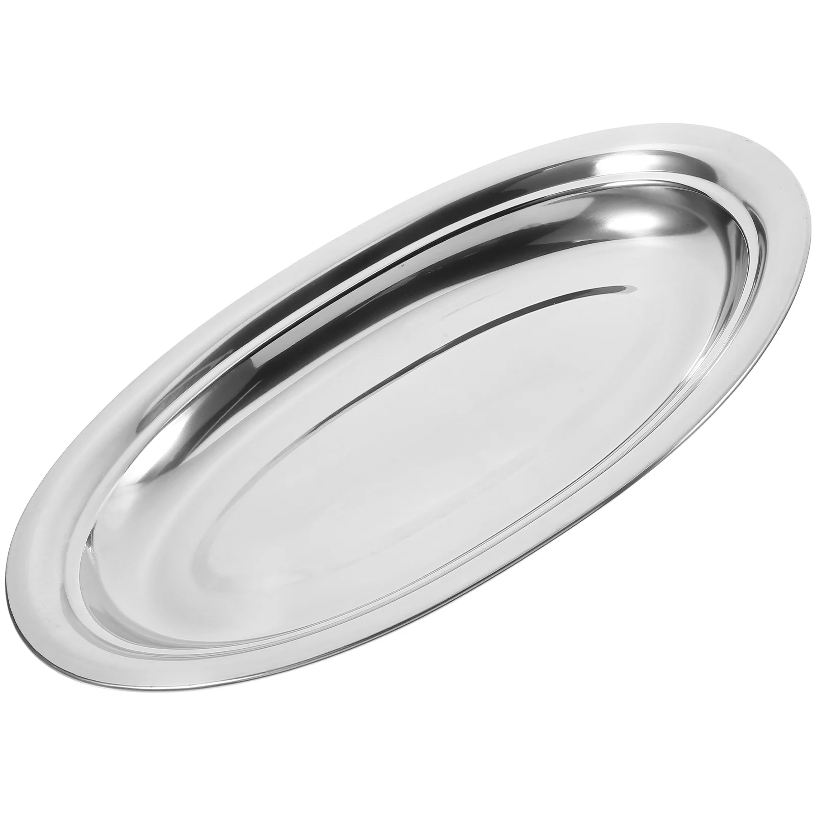 

Stainless Steel Fish Steamer Food Storage Plate Serving Dish Skillet Salad Home Snack Restaurant Western Child Tray