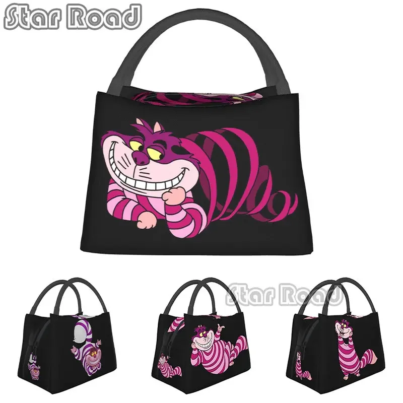 

Cute Cheshires Cat Thermal Insulated Lunch Bags Kawaii Resuable Lunch Container for Outdoor Camping Travel Storage Meal Food Box