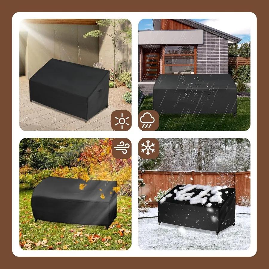 iBirdie Patio Furniture Sofa Covers 60W x 42D x 30H 2-Seater inch Outdoor Waterproof Couch Loveseat Bench Cover Black