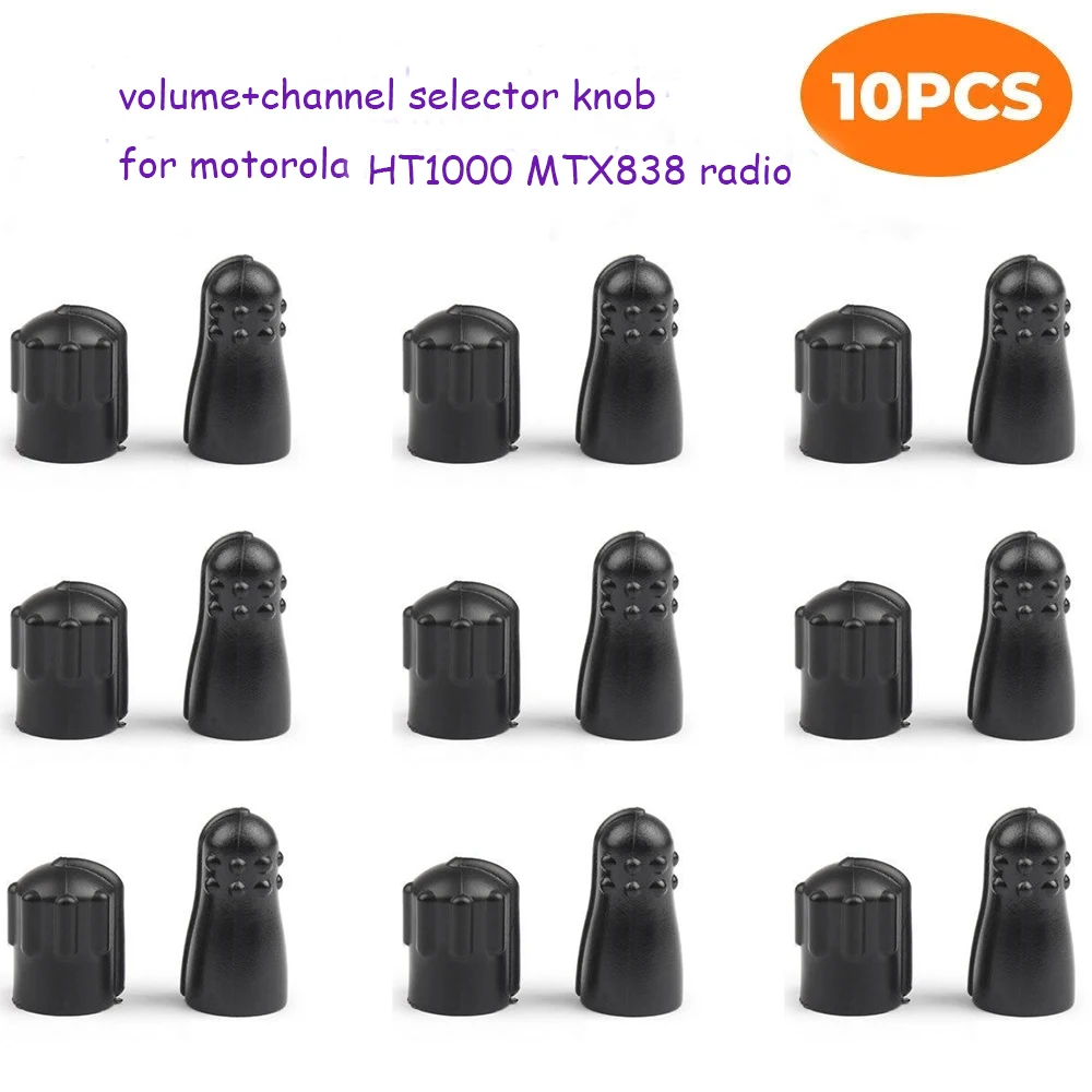 Ensemble de boutons de sélection de volume et de canal, 10 pièces, OEM, pour Motorola HT1000 MTX838, vente en gros