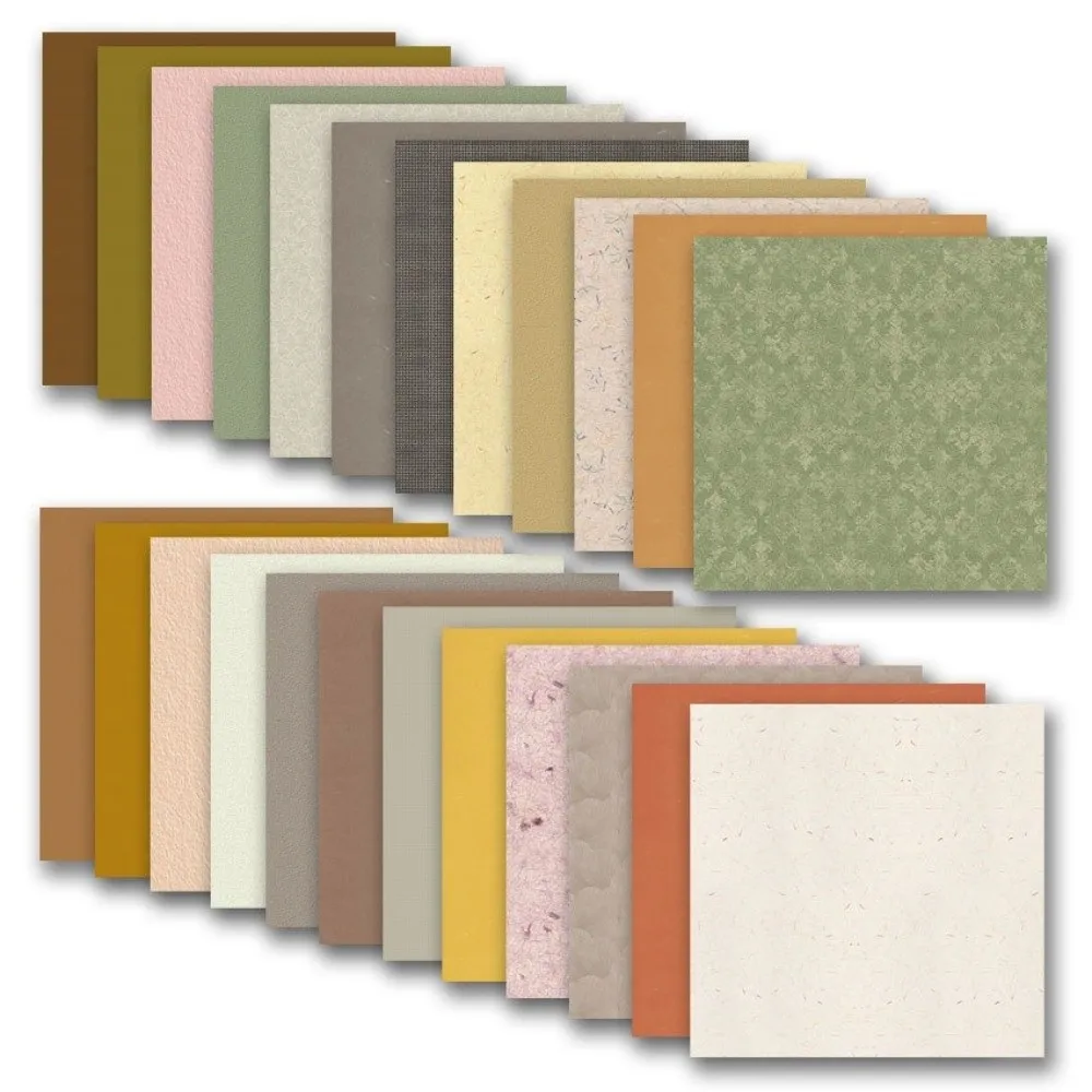 Double Sided Scrapbook Paper Rainbow Color 24 Sheets Cardstock Paper Vintage Texture Pattern Plaid Decor Collage Paper