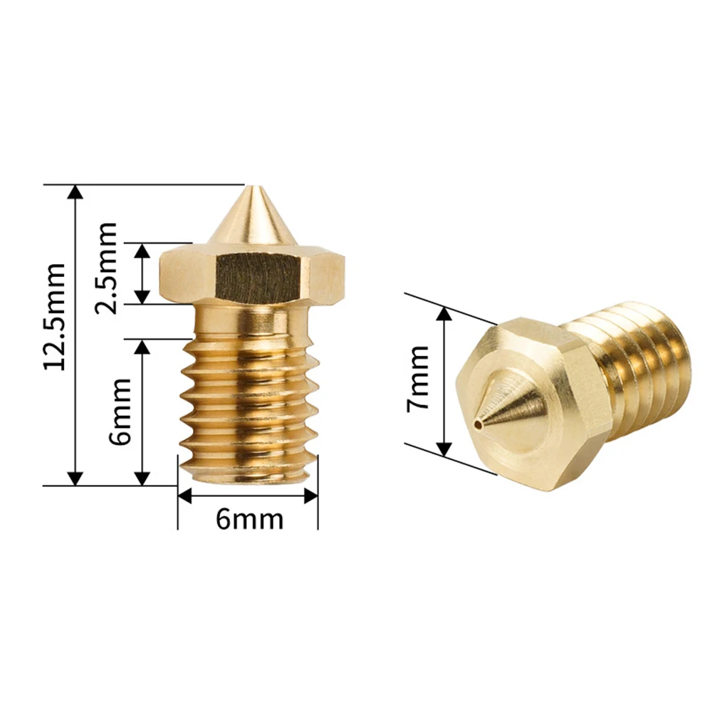 Non Stick Ptfe revestido latão bocal, Hotend extrusora, impressora 3D bocal, Ender 3, atualizado alto fluxo, clone Cht, V6, 1 pc, 2pcs